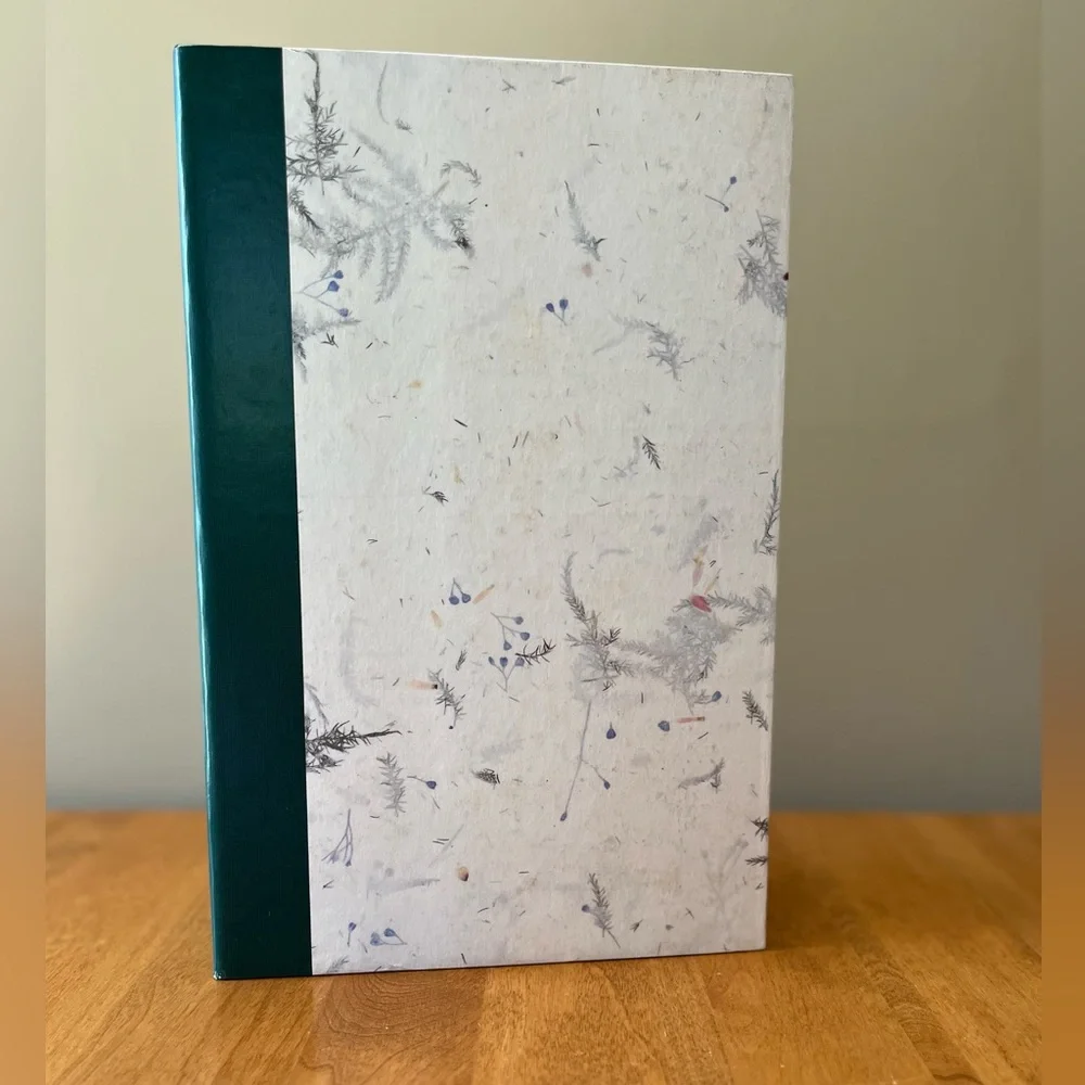 Floral Patterned 3 Ring Photo Album with Green Spine